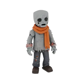 Zombie with Orange Scarf 3D Model