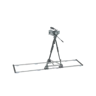 Professional Video Camera on Tripod Dolly