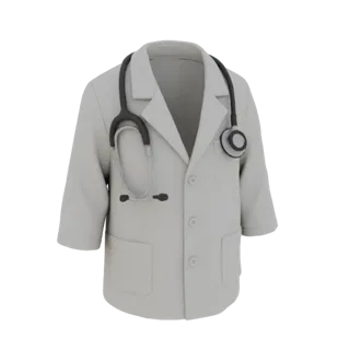Doctor's Lab Coat with Stethoscope 3D Model