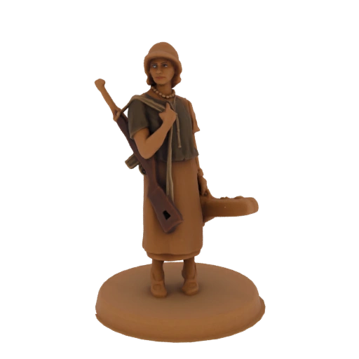Female Explorer with Rifle and Backpack