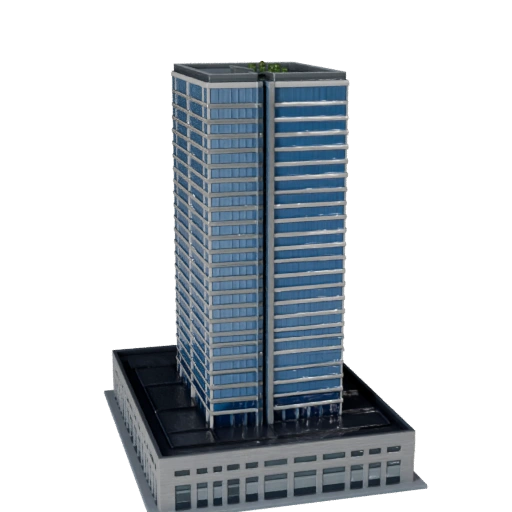 Modello 3D di Edificio Commerciale Grattacielo - Asset Realistico per Archviz