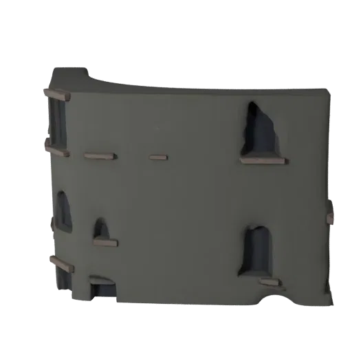 Modelo 3D de Fachada de Tijolo pronto para Unreal Engine, viewport do Unreal Engine, mostrando materiais de fachada de edifíc