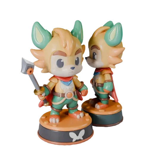 Fantasy Animal Mascot STL printable 3D model preview showing pose, three-quarter display angle