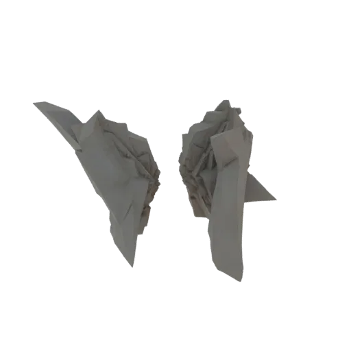 A 3D render of two crumpled paper balls against a black background, showing detailed folds and creases.