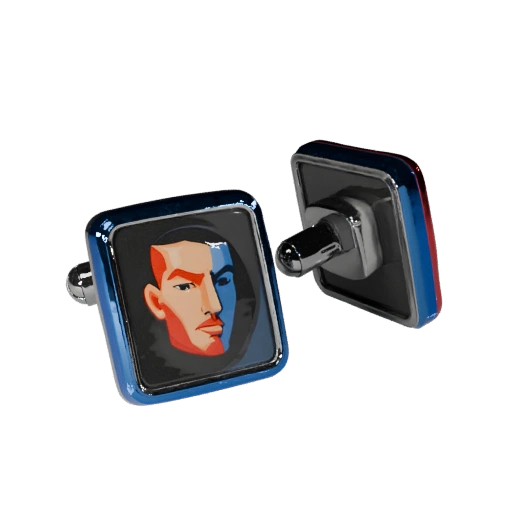 Stylized Square Cufflink 3D Asset for Casual Games