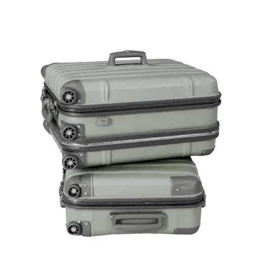 Sealed Travel Suitcase Realistic 3D model, three-quarter studio render, showing plastic, usable openings.