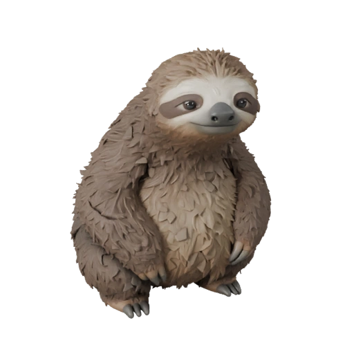 High Poly Sloth 3D Model - Detailed STL Asset for Printing