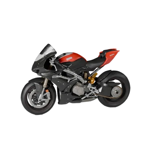Modelo 3D de Motocicleta Esportiva Pronto para Jogo, vista de estúdio em três quartos, ativo de veículo pronto para produção