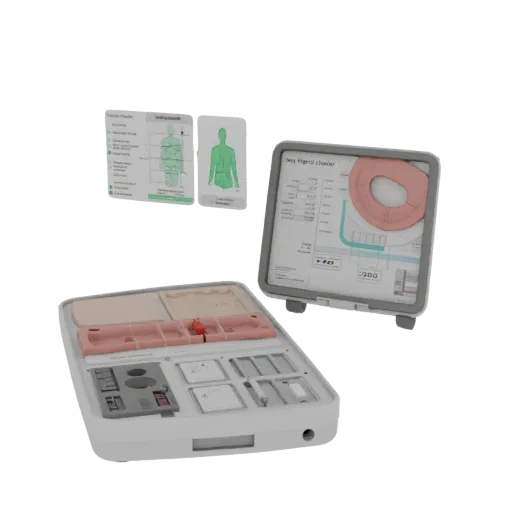 Surgical Suture Trainer Education 3D model, three-quarter training render, showing neutral plastics, form detail.