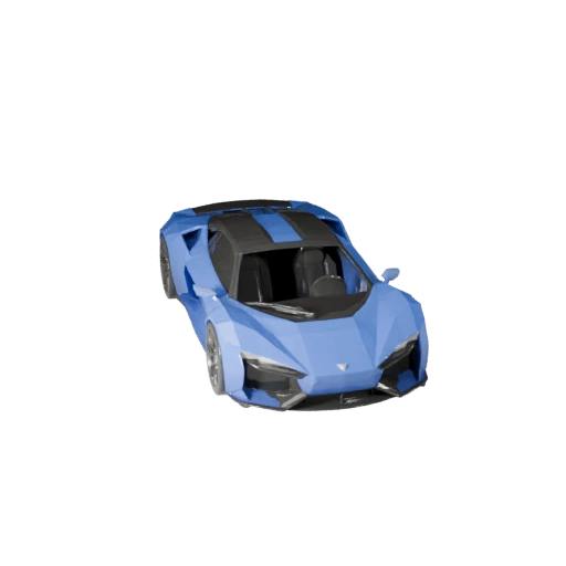 Modelo 3D de Hipercarro Baixo Poli para Unity & Unreal PBR Asset