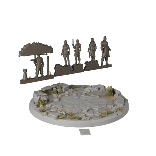 Ruined Scenic Base STL printable 3D model preview showing rim shape, three-quarter display angle