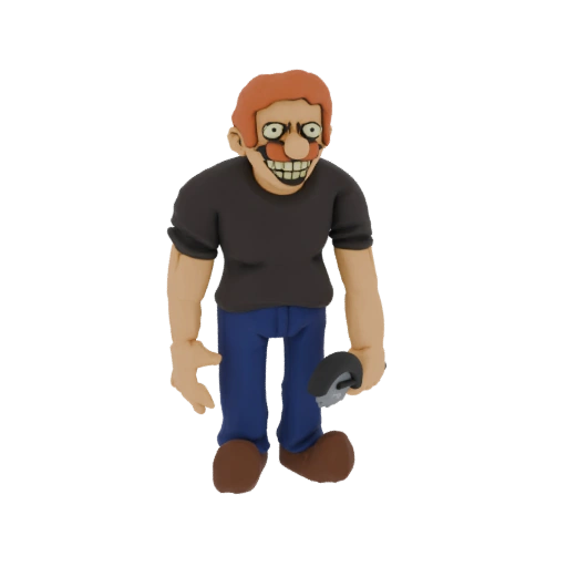 Creepy Clay Man with Knife