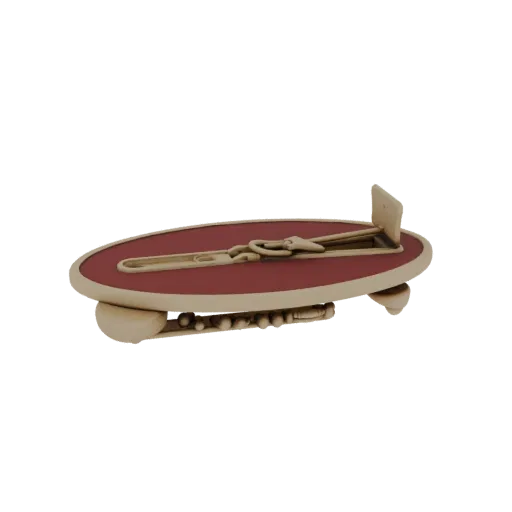 Round Tie Clip scene ready 3D model, side view studio render, showing cufflink silhouette and surface contrast.