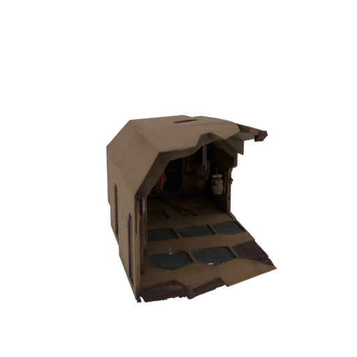 Modular Brutalist Horror Bunker Interior