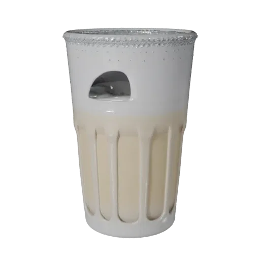Cafe Juice Glass 3D model, three-quarter front view, Unity viewport, showing glass, container shape.