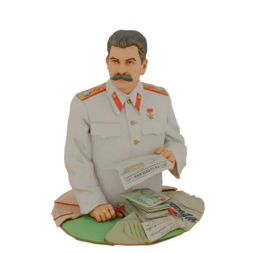 Joseph Stalin Bust with Documents