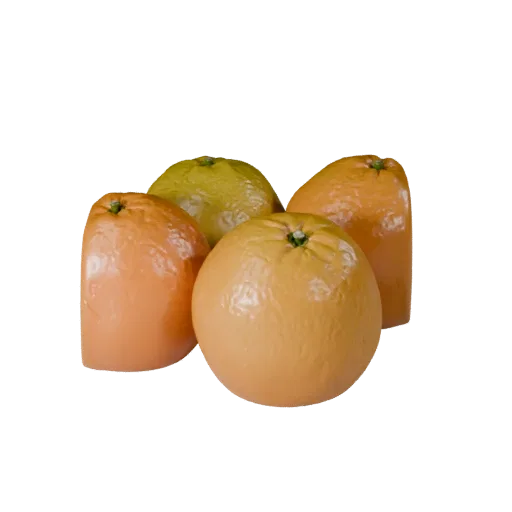 Fresh Orange Realistic 3D model, three-quarter studio render, showing skin pores, recognizable fruit forms.