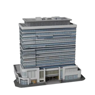 Low Poly Office Atrium Building 3D Model for Games & VR