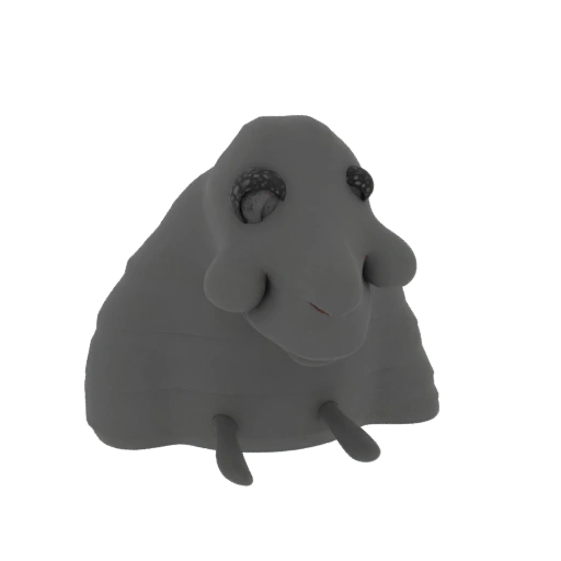 Gray Blob Creature 3D Model