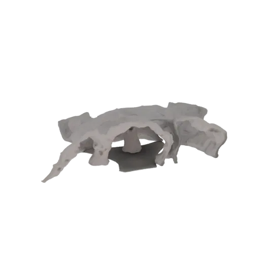 3D render of an abstract organic sculpture with flowing, interconnected forms and a matte finish, set against a white backgro