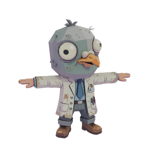 Mad Scientist Pigeon 3D Model