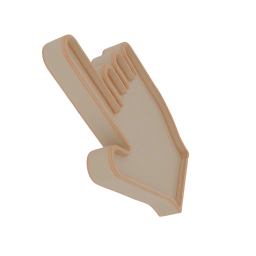 3D Wooden Hand Cursor Icon