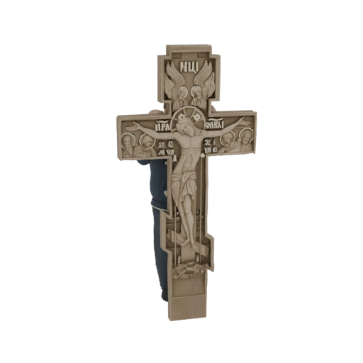Orthodox Crucifix with Angels and Saints