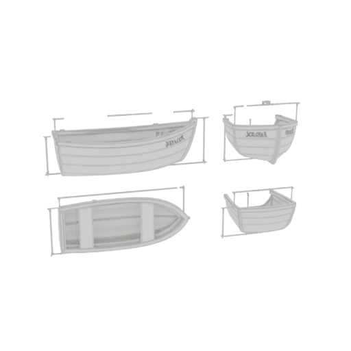 Set of Four Rowboats
