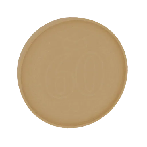 3D model of the 60th anniversary medal of UrGU with graduation cap and laurel wreath, golden color