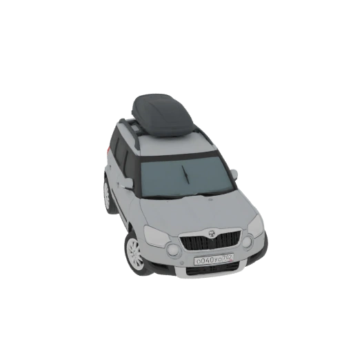 Silver SUV with Roof Box