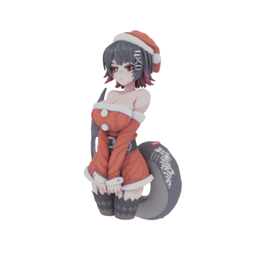 Christmas Girl with Tail 3D Model