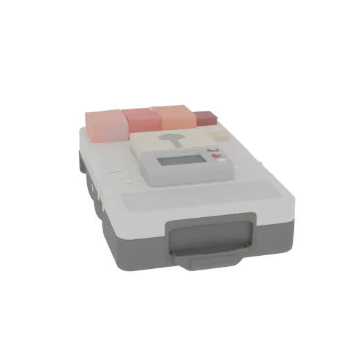 Field Suture Trainer Realistic 3D model, three-quarter studio render, showing neutral plastics, training device layout.