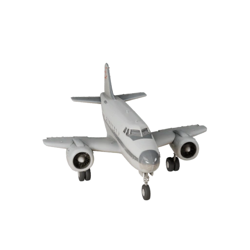 Modelo 3D de Avión de Pasajeros Vintage de Alto Poligonaje para Renders de Estudio