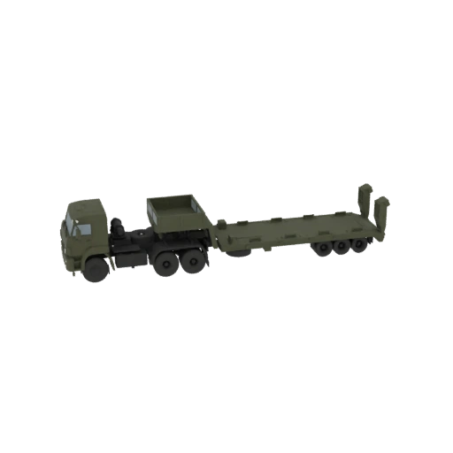 Military Heavy Equipment Transporter Truck 3D Model