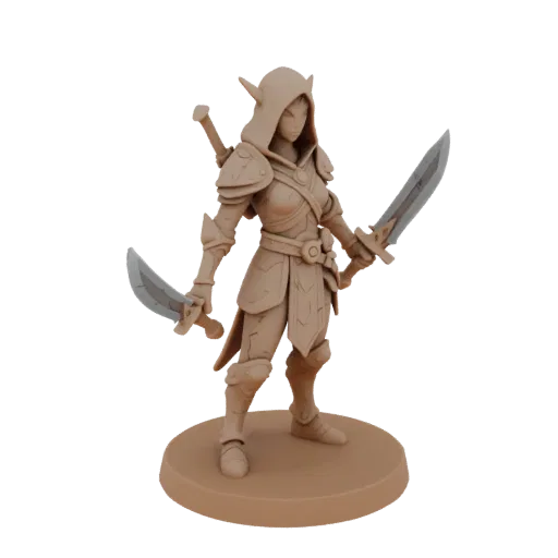 Fantasy Night Elf Rogue Miniature STL