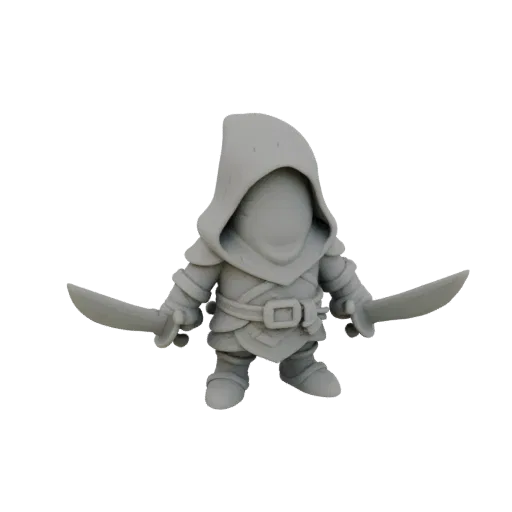 Medieval Dwarf Rogue Miniature STL