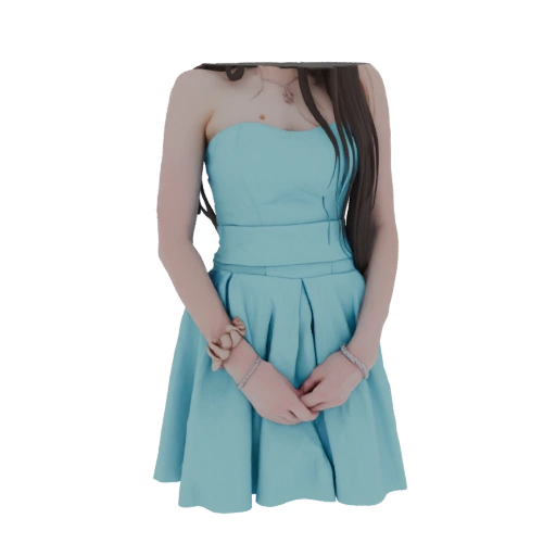 Strapless Blue Dress