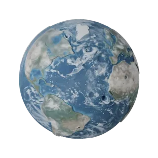 Stylized Earth Like Moon 3D Asset for Casual Games