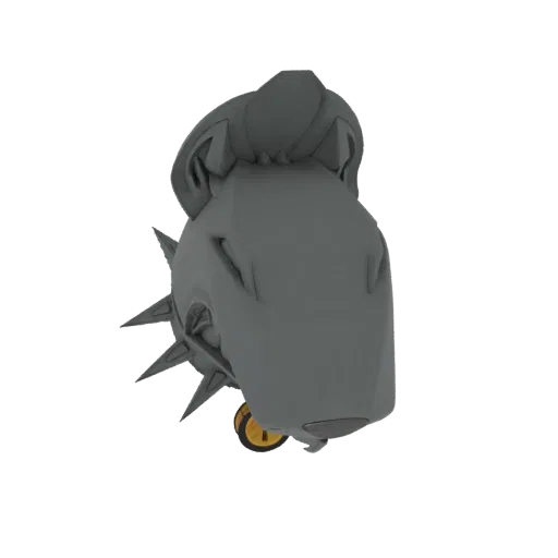 Modelo 3D de cabeza de personaje Rata Steampunk con gafas detalladas y acentos metálicos, renderizado sobre un fondo blanco.