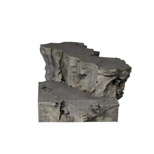 Cliff Ledge Path Modular 3D model, isometric modular kit view, showing stratified stone, rock faces.