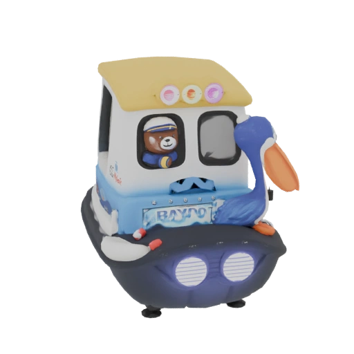 Cute Bear Captain Tugboat