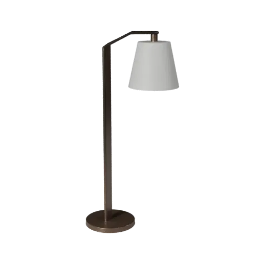 Minimal Floor Lamp Modular 3D model, living room, isometric modular kit view, metal detail.