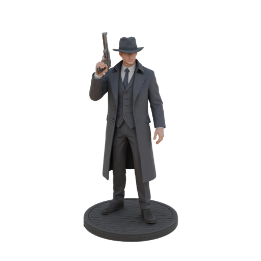 Gangster in Coat with Pistol Figurine