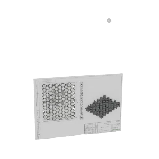 3D model preview of a hexagonal grid structure, showing a detailed repeating pattern of interconnected hexagons.