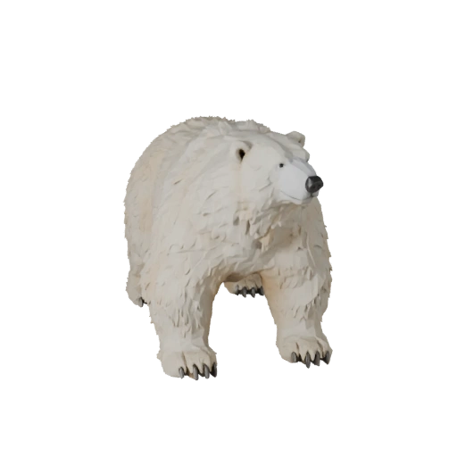 Ours Polaire Low Poly 3D - Asset de Jeu Unity avec FBX | PBR