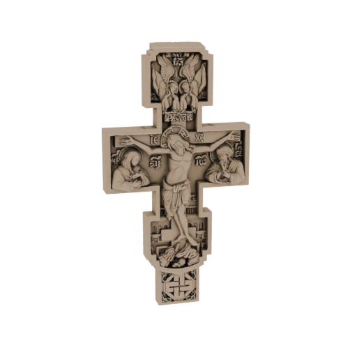 Orthodox Crucifix with Angels and Figures