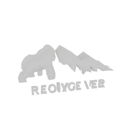 Gorilla and Mountain Logo 3D Model