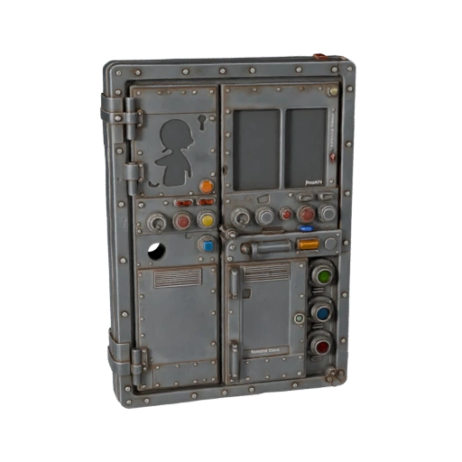 Realtime Industrial Locked Door Panel 3D Engine Asset