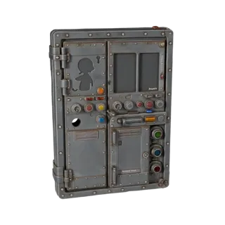 Realtime Industrial Locked Door Panel 3D Engine Asset