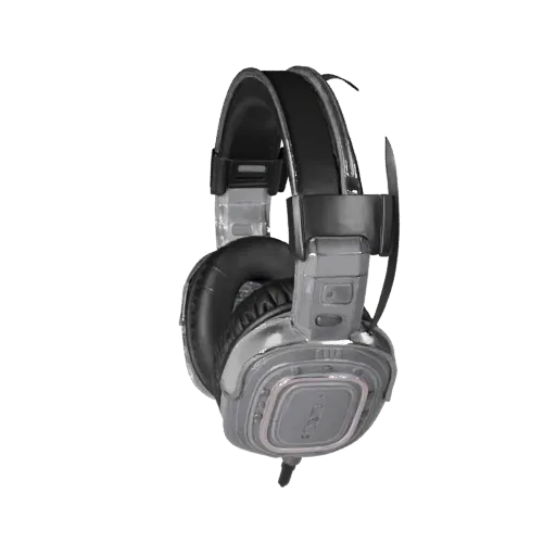 Sports Gaming Headset Stylized 3D model, stylized isometric render, showing soft ear pads, wearable scale.